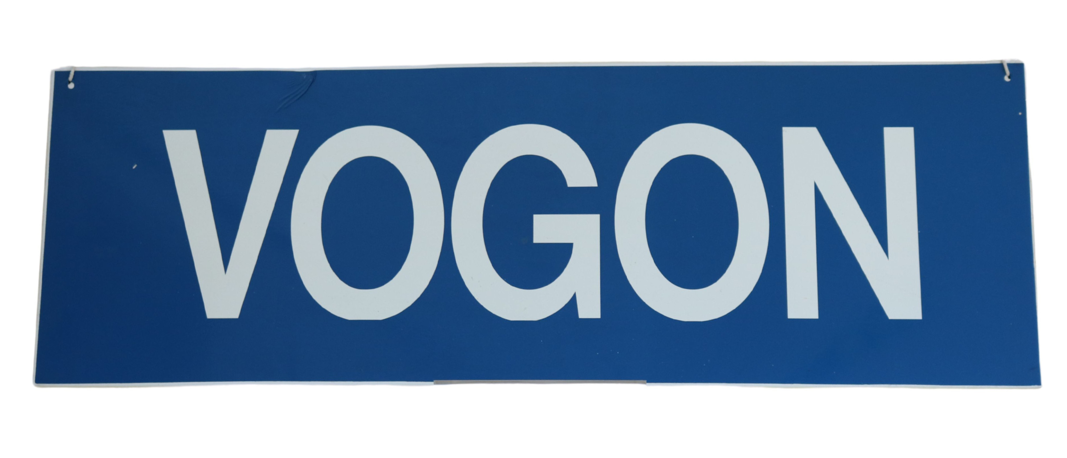 Blue vogon sign