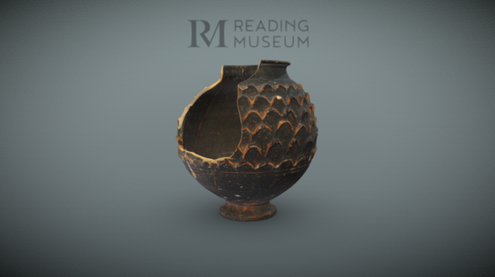 pot with scale decoration