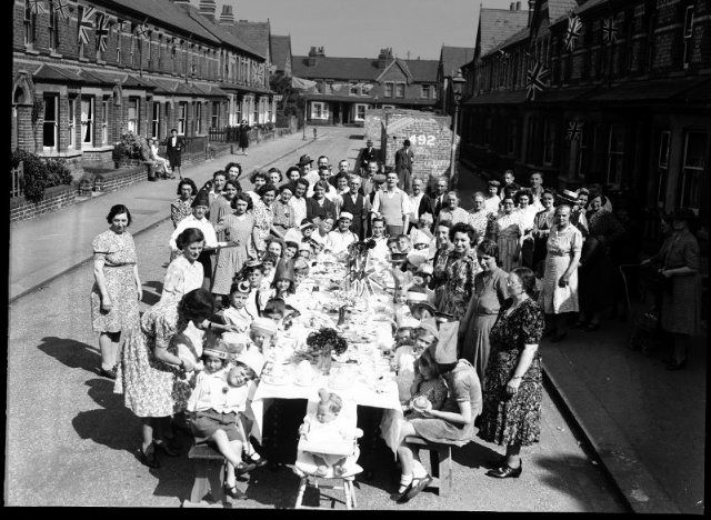 VE Day party at Catherine Street, Reading