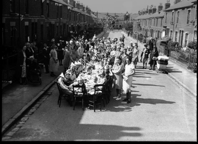 VE Day party at Foxhill Road, Reading