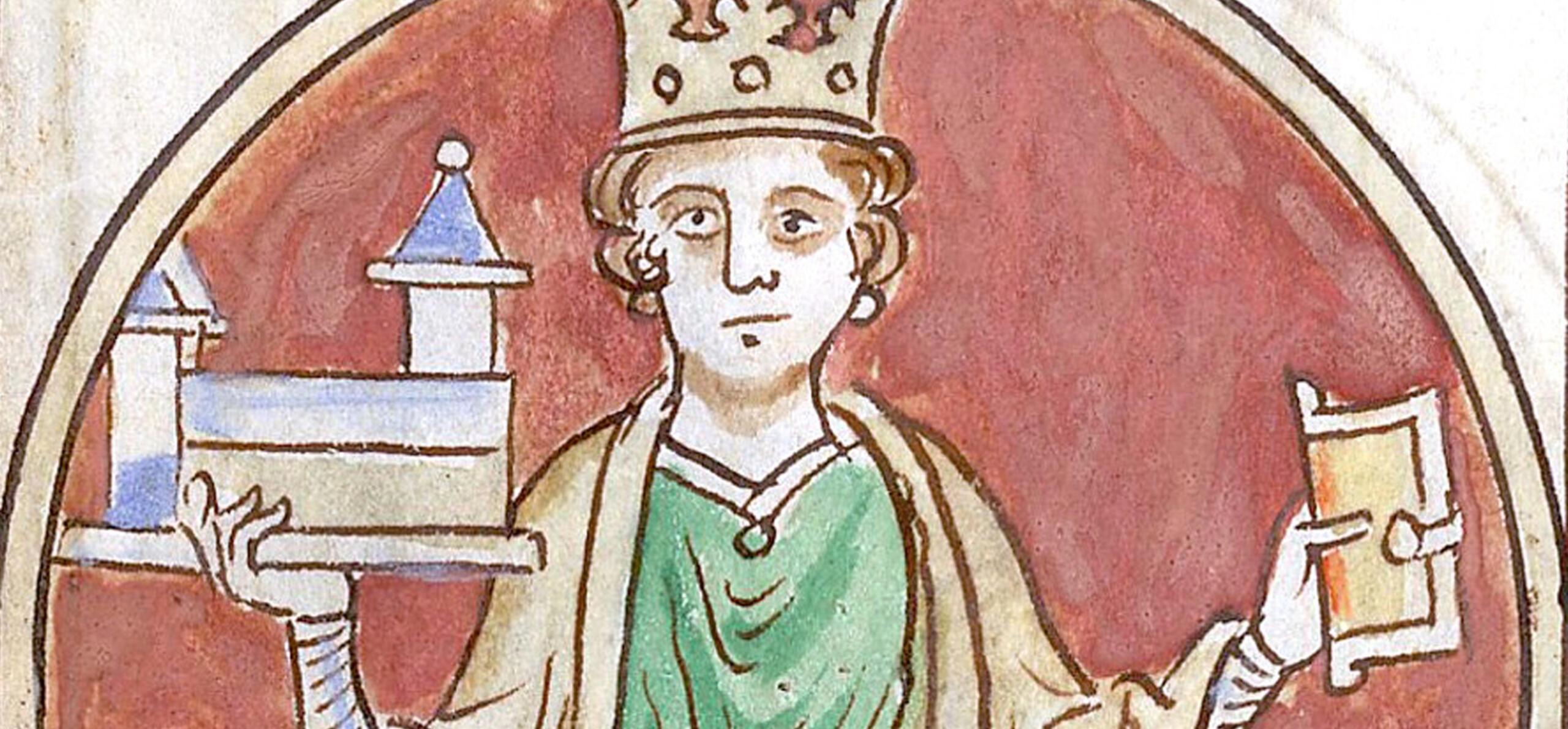Detail of Henry I in the Cotton MS (British Library)