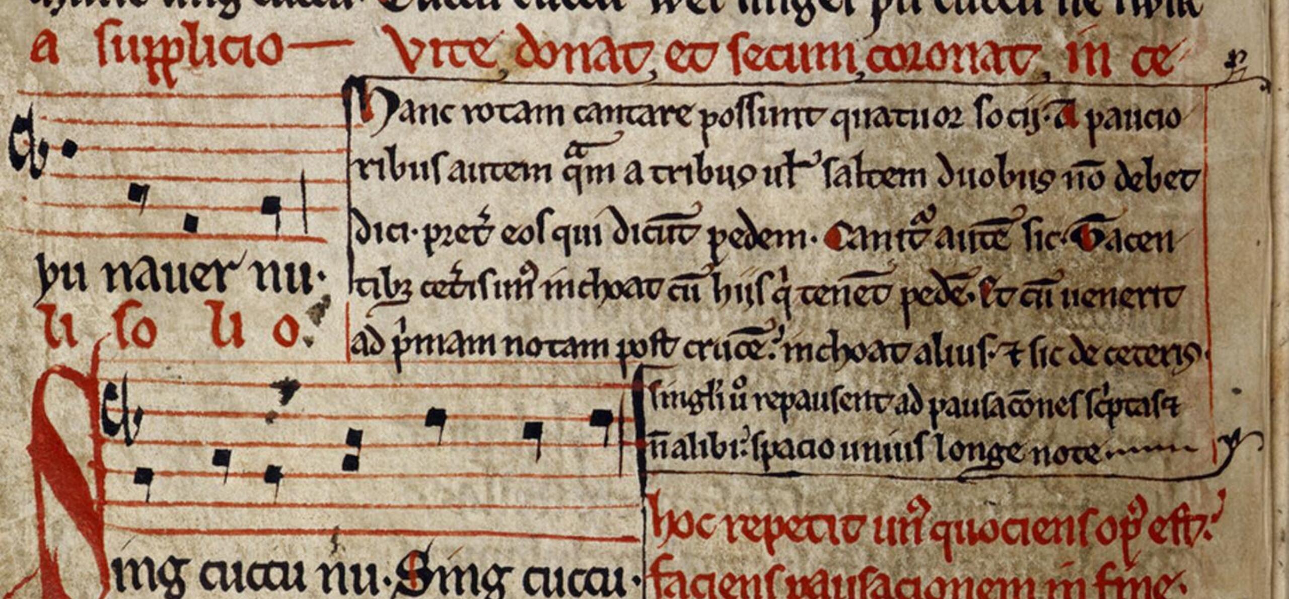 Detail of sumer is icumen in manuscript (British Library)