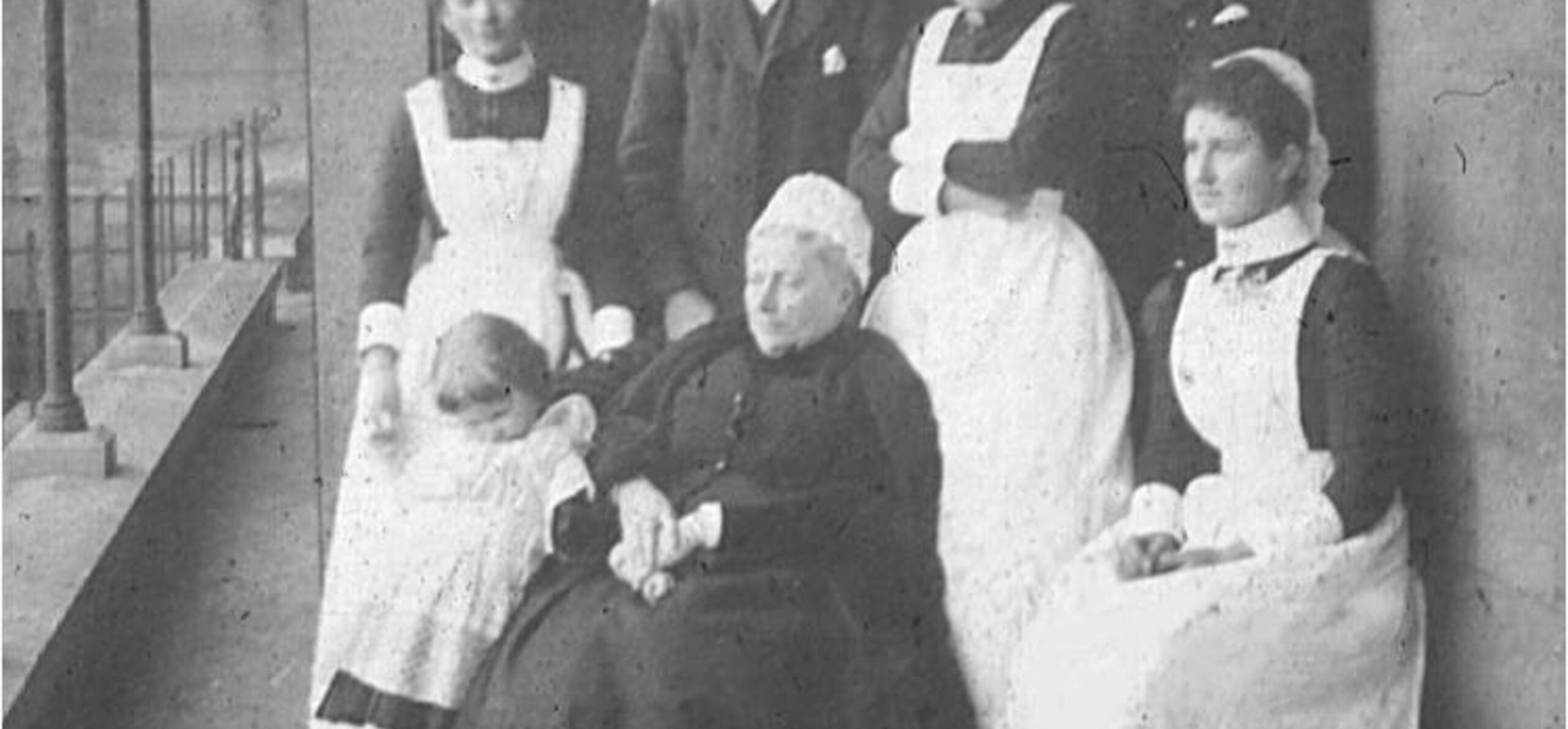 Miss Baster (seated) Royal Berkshire Hospital Matron, with other staff about 1892 (Royal Berkshire Medical Museum)