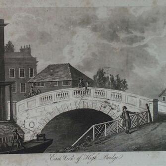 East View of High Bridge, Reading, Berkshire in 1816