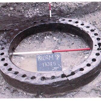 St Giles Mill pit wheel being excavated by Oxford Archaeology