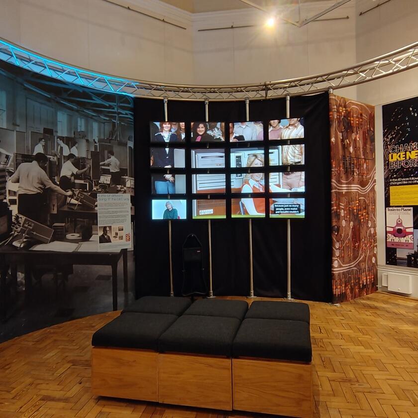 Oral History wall in Reading’s Digital Revolution Exhibition