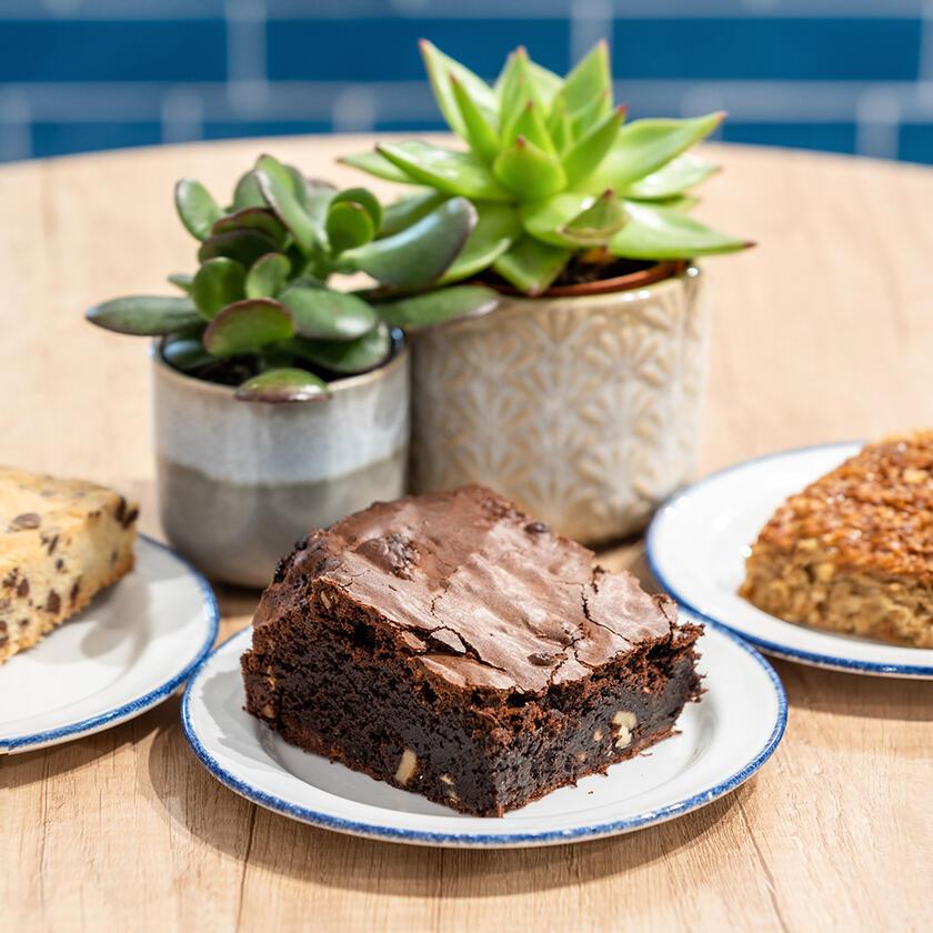 chocolate brownie at the cafe
