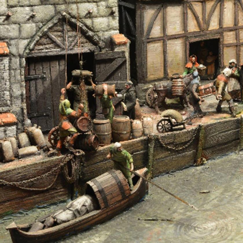 model of Reading Abbey Wharf