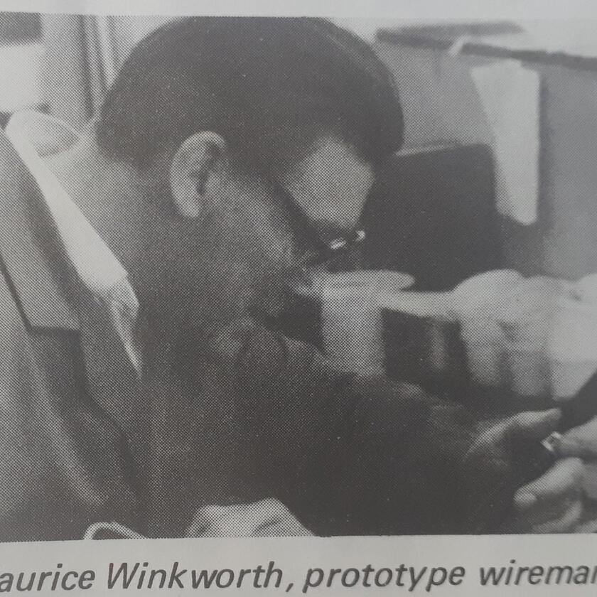 DEC employee Maurice Winkworth, a prototype wireman