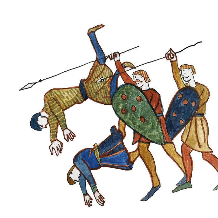 Illustration from book: battle scene