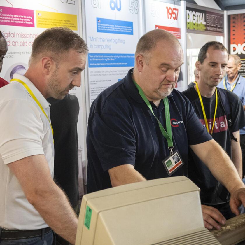 Visitors enjoy the exhibition at The National Museum of Computing